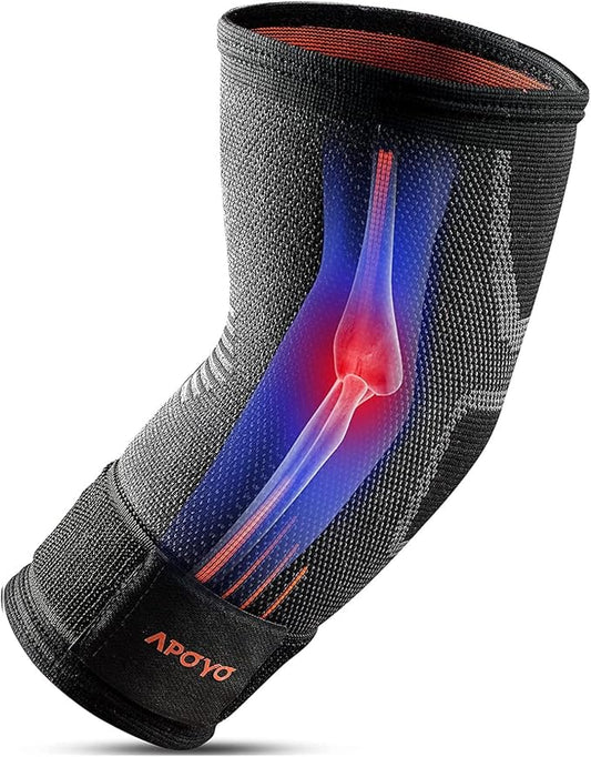 APOYO Tennis Elbow Brace for Women & Men, Workout and Everyday Use (XXL) | Elbow Compression Sleeve for Arthritis, Tendonitis, Tennis Elbow & Golfers Elbow, Reduce Joint Pain During Fitness Activity