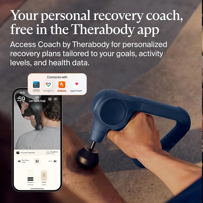 TheraGun Therabody Prime 6th Gen Deep Tissue Massage Gun | Navy | Powerful Percussive Massage With 5 Speeds & A Rugged, Durable Design to Relieve Muscle Pain & Speed Up Recovery