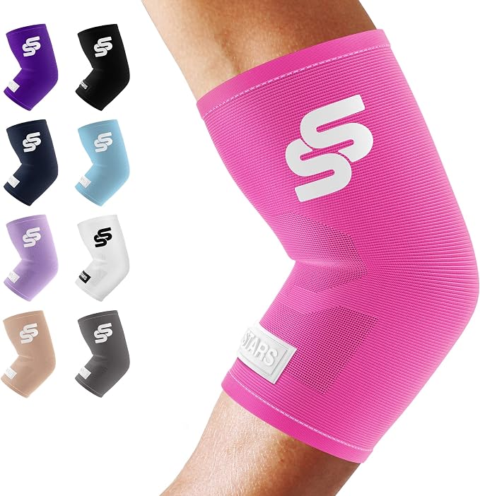 Sleeve Stars Elbow Sleeve for Pain Relief & Protection - Elbow Compression Sleeve for Women & Men - Supportive Elbow Brace for Tendonitis, Recovery & Ideal for Sports, Work