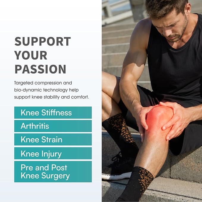 Vital Salveo S-Support 3D Bio-Dynamic Recovery Knee Sleeve – High-Impact Compression for Athletes, Stability & Training (1PC)/S
