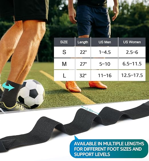Ankle Support Brace for Men & Women, Adjustable Compression Strap for Sprains, Plantar Fasciitis, Achilles Tendonitis, Running, Workout, Sports – Fits Left & Right Foot (1, Black, Small)
