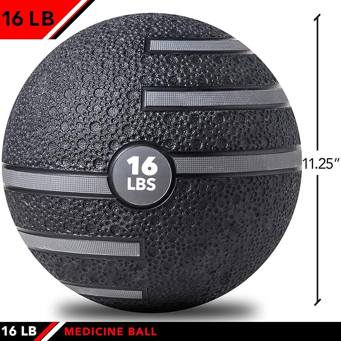 JFIT Dual Texture Medicine Ball – Weighted Exercise Ball for Strength, Core & Functional Fitness Training
