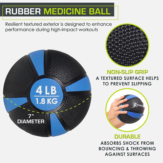 ProsourceFit Weighted Medicine Ball for Full Body Workouts