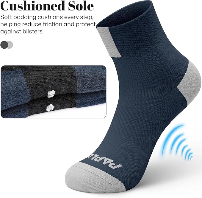 Ankle Compression Socks for Women 6 Pairs, Running Socks with Arch Support | Moisture Wicking Cushioned Plantar Fasciitis Socks for Walking, Jogging, Climbing, Tennis, Golf, Fitness and Everyday Use
