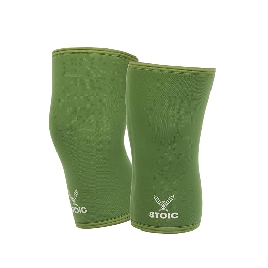 Stoic 7mm Neoprene Knee Sleeves for Men & Women - Olive, XX-Large