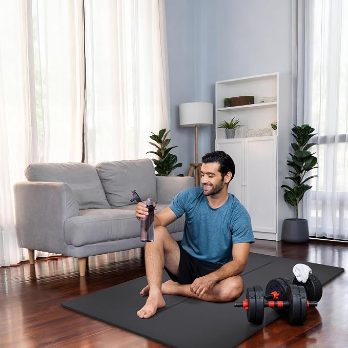 Gogokiwi Large Yoga Mat (6'x4') – 1/4" & 1/2" Thick Exercise Mats for Home Workout, Extra Wide Workout Mats for Home Gym, Yoga, Pilates, Stretching, Floor & More