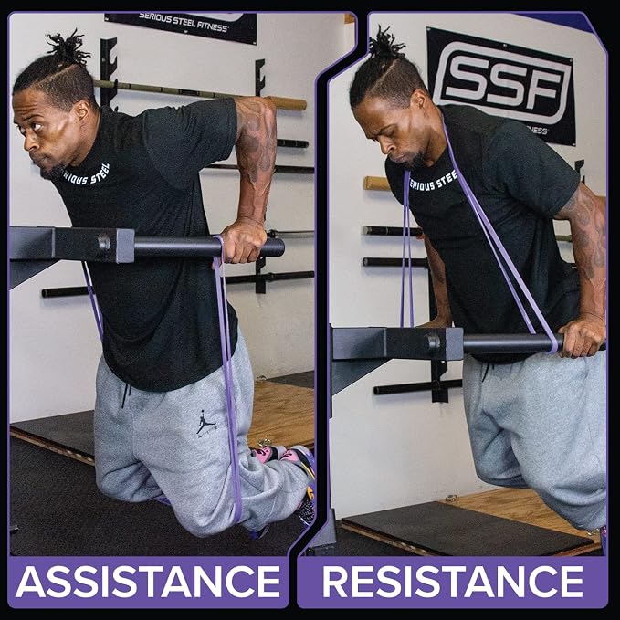 Serious Steel 41" Assisted Pull-up Band, Heavy Duty Resistance Band Sets, Stretching, Powerlifting, Resistance Training and Pull Up Assistance Bands