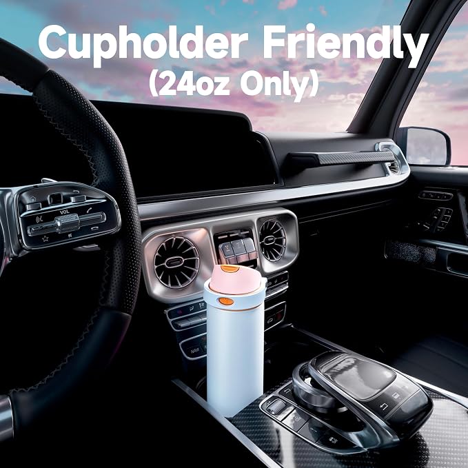 24 oz Insulated Water Bottle with Straw: Meoky Stainless Steel Metal Water Bottle with 2-in-1 Lid - Leak Proof, Cold for 24 Hours, Fits in Car Cup Holder, BPA-Free for Gym Travel Sports, Periwinkle