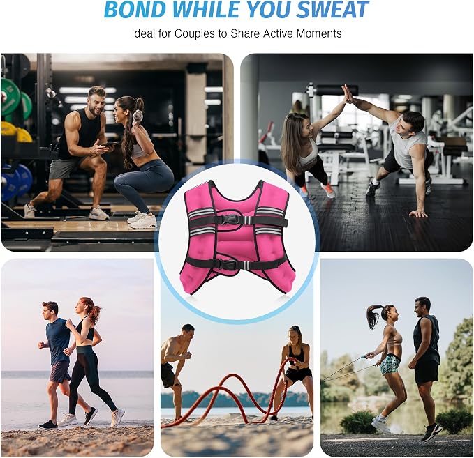 ZELUS Weighted Vest, 6lb/8lb/12lb/16lb/20lb/25lb/30lb Weight Vest with Reflective Stripe for Workout, Strength Training, Running, Fitness, Muscle Building, Weight Loss, Weightlifting