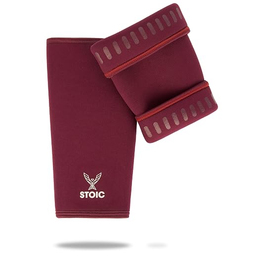 Stoic 7mm Neoprene Knee Sleeves for Men & Women - Maroon, XX-Large