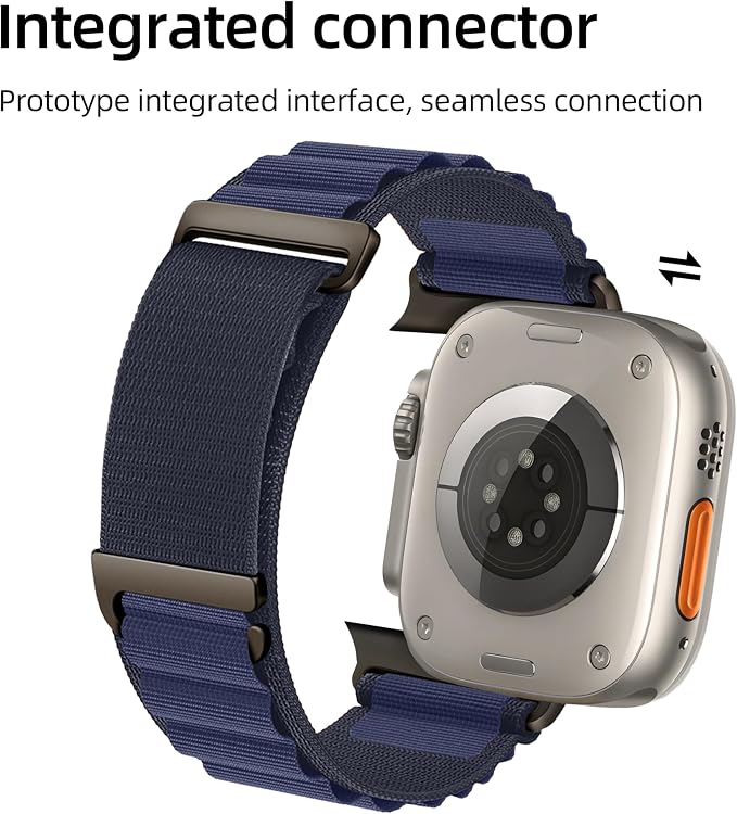 Alpine Nylon Sport Bands Compatible with Apple Watch Ultra Band 49mm 46mm 45mm 44mm 42mm Men Women, Stretch Loop Strap with D-Hook for iWatch Series 10 Ultra SE 9 8 7 6 5 4 3 2 1 (B-Navy Blue, 38mm/40mm/41mm/42mm(Series 10))
