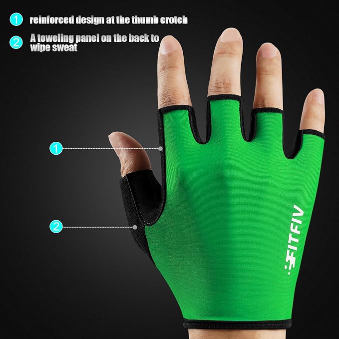 Cycling Gloves for Men Women, Half-Finger for Bike, Gym, Weight Lifting, Workout, Riding, Outdoor Sports