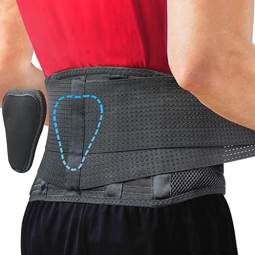 Sparthos Back Brace for Women & Men, Sciatica, Lower Back Pain - Black-XL