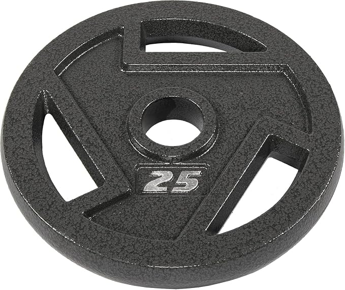 Elevon 2-Inch/1-Inch Cast Iron Weight Plate for Strength Training and Weightlifting, Olympic Grip Plate for Barbell