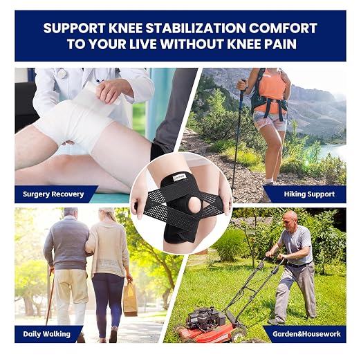 JOMVD Knee Brace with Side Stabilizers for Meniscus Tear, Knee Pain, Breathable Knee Support for Arthritis, ACL,MCL, Pain Relief, Injury Recovery, Women and Men,X-Large