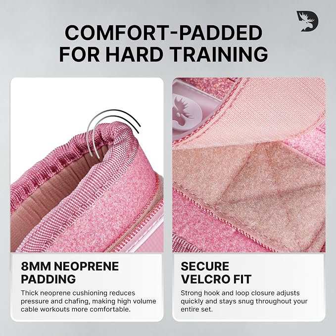 DMoose Ankle Strap for Cable Machine - One Size Fit with Premium Padding, Workout Kickback Ankle Cuffs, Ankle Bands for Working Out, Booty Workouts, Leg Extension, Hip Abductors & Lower Body Exercises
