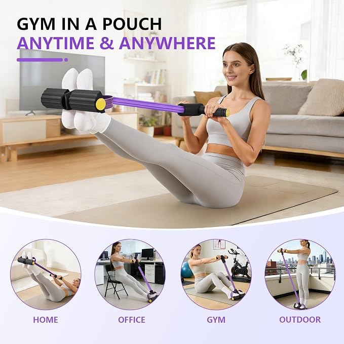 Upgraded Pedal Resistance Band with Handle, Soft Durable Fashion Puller Exercise with Thickened 6 Tension Ropes, Tube Pedal Resistance Device for Abdomen, Waist, Arm, Leg, Core/ABS