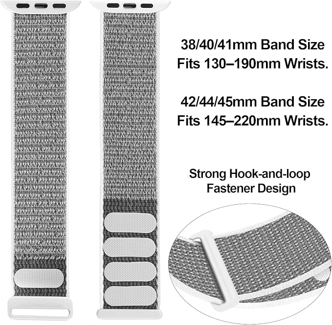 Sport Loop Band Compatible with Apple Watch Band 38mm 40mm 42mm 44mm iWatch Series 6 5 SE 4 3 2 1 Strap, Nylon Velcro Women Men Stretchy Elastic Braided Adjustable Wristband, 38mm 40mm Sea Shell | Braided Nylon Band for Apple Watch 38mm 40mm, Adjustabl...