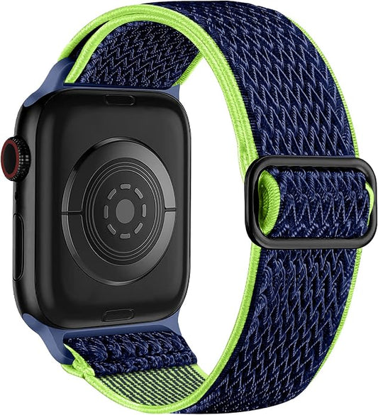 Lerobo Stretchy Nylon Solo Loop Band, Compatible with Apple Watch Series 11 10 9 8 7 6 5 4 3 SE3/2/1 Ultra3/2/1, Adjustable Strap for iwatch Band 44mm 45mm 46mm 49mm 42mm 40mm 41mm 38mm for Women Men