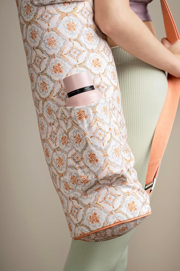 Maison d' Hermine Yoga Mat Duffle Bag Gym Tote Yoga Mat Carry Bag | Cylindrical bag for Woman Men Gifts Adjustable shoulder straps with Drawstring Water Bottle Pocket and zipper pocket