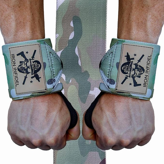 Iron Infidel Wrist Wraps for Weightlifting - 18" Heavy Duty Support for Working Out, Gym Accessories for Men - Use for Lifting, Crossfit, Fitness, Exercise, Bench Press, Powerlifting