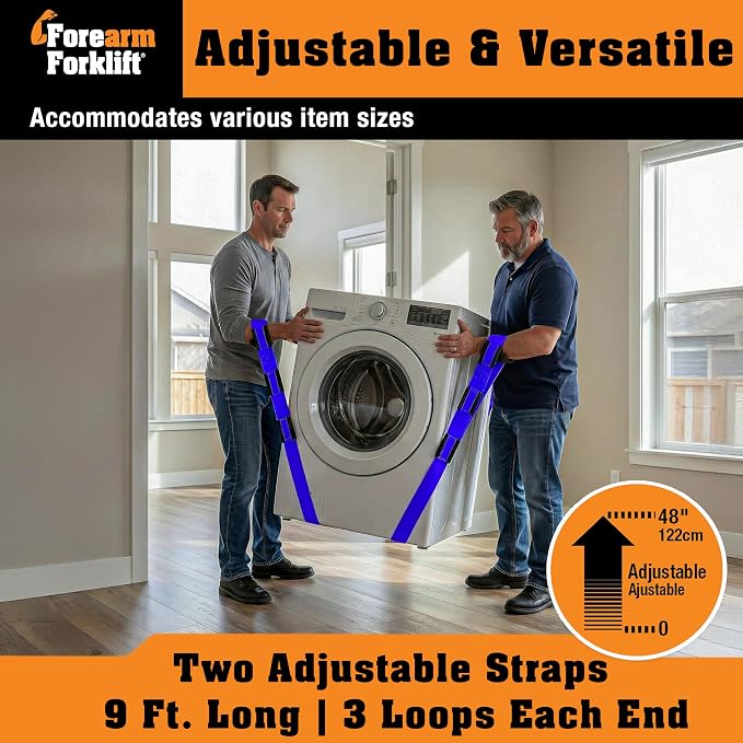 Forearm Forklift 2-Person Lifting and Moving Straps - Lift, Move and Carry Furniture, Appliances, Mattresses or Any Item up to 800 lbs. Safely and Easily Like a Pro, Ultramarine Blue Special Edition
