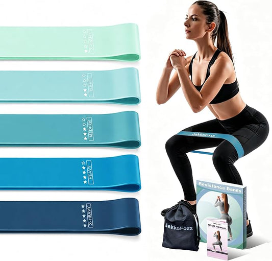 Resistance Loop Exercise Bands, Resistance Bands Exercise Bands for Home Fitness, Stretching, Strength Training, Physical Therapy,Elastic Workout Bands for Women Men Kids, Set of 5