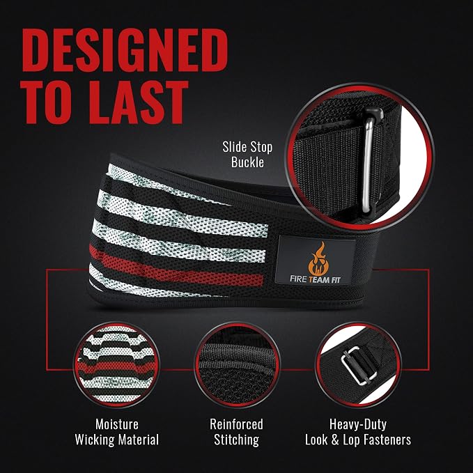 Weight Lifting Belt for Men and Women, 6 Inch, Bodybuilding & Fitness Back Support for Cross Training Workout, Squats, Lunges