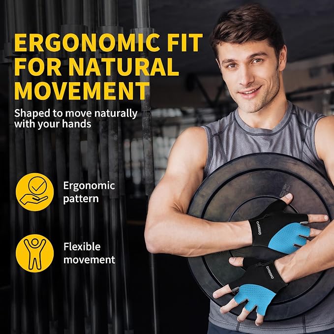 CAMBIVO Workout Gloves for Men & Women, Weight Lifting Gloves with Wrist Support, Non Slip Grip, Breathable Gym Gloves for Training, Crossfit, Pull Ups, Cycling, Fitness, Home