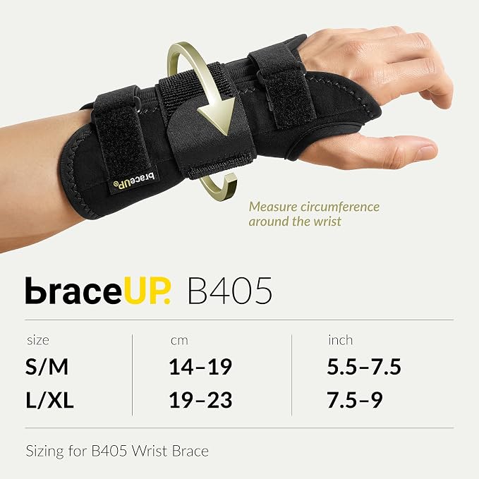 BraceUP Carpal Tunnel Wrist Brace - Metal Wrist Splint for Hand and Wrist Support, Tendonitis Arthritis Pain Relief