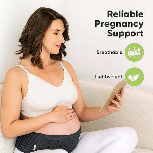 KeaBabies Pregnancy Belly Bands for Pregnant Women,1pk (Midnight Black, XL) | Soft, Breathable, Maternity Belly Support Band, Easy Adjustable Maternity Belt for Back, Pelvic Support, Comfortable