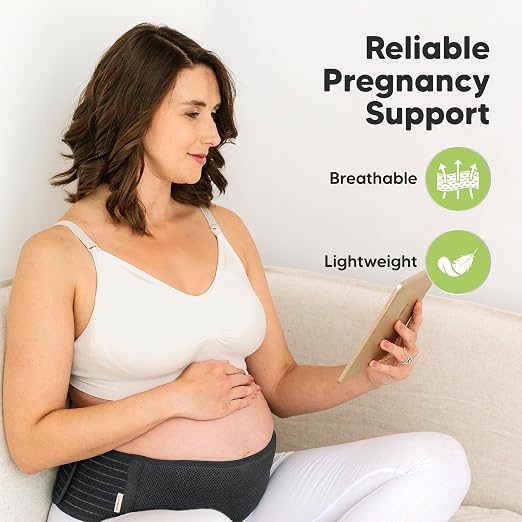 KeaBabies Pregnancy Belly Bands for Pregnant Women,1pk(Midnight Black, 2XL) | Soft, Breathable, Maternity Belly Support Band, Easy Adjustable Maternity Belt for Back, Pelvic Support, Comfortable