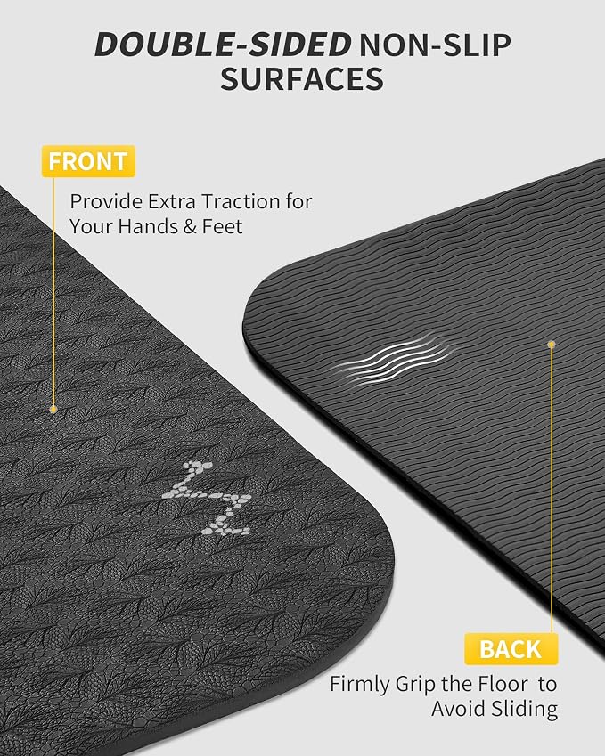 CAMBIVO 72''x48'' Large Yoga Mat, Extra Thick TPE Workout Mat | extra large exercise mat, non-slip TPE cushioning for joint relief, pilates stretching, apartment noise dampening