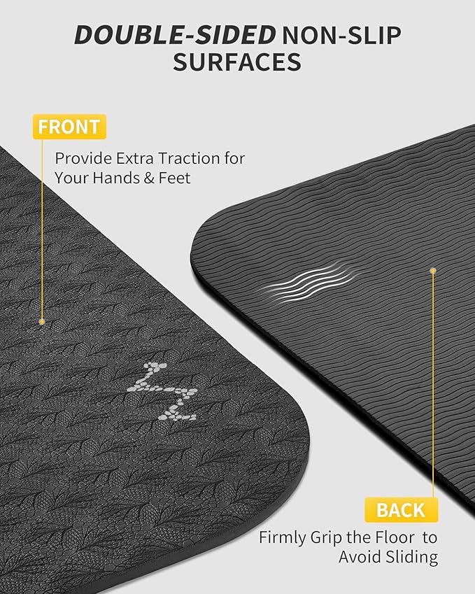 CAMBIVO 72''x48'' Large Yoga Mat, Extra Thick TPE Workout Mat | extra large exercise mat, non-slip TPE cushioning for joint relief, pilates stretching, apartment noise dampening