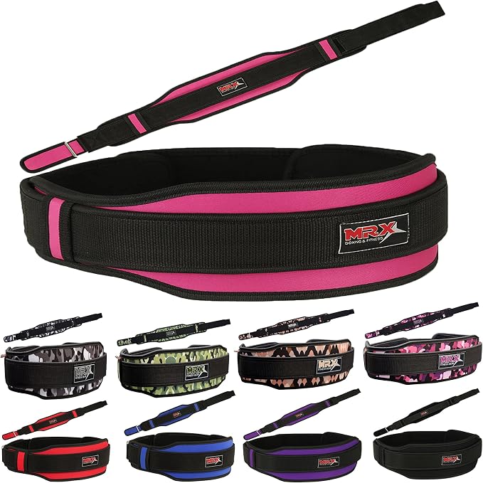 MRX Weight Lifting Belt with Double Back Support Gym Training 5" Wide Belts 11 Colors