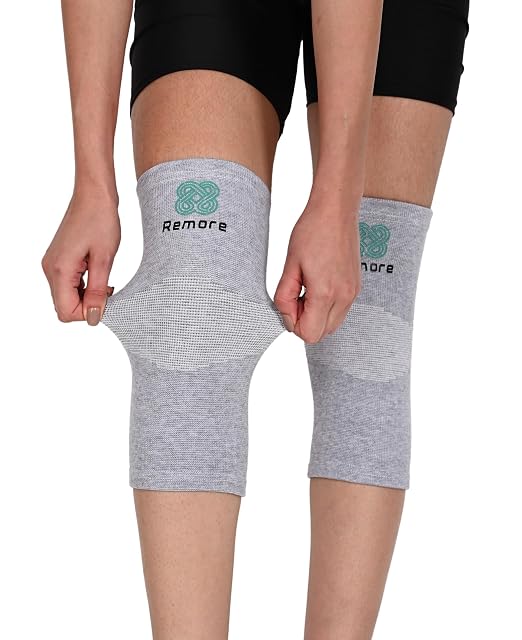 Bamboo Charcoal Knee Sleeve - Elastic Warm Knee Brace for Arthritis Bamboo Compression Knee Sleeve for Men and Women Meniscus Tear, Joint Pain Relief, Injury Recovery (Medium (35-42cm Thigh))
