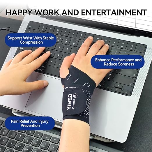 Ultra-Thin Wrist Brace Support for Carpal Tunnel, Black | Wrist Brace for TFCC Tears, Elastic Wrist Wraps for Weightlifting, Typing, Gym, Day Night Wrist Support for Tendonitis, DRUJ