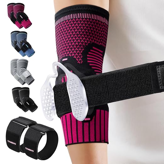 CAMBIVO 2 Pack Tennis Elbow Brace, Dual Gel Pad Compression Sleeve, Black | Adjustable Strap, Targeted Relief for Tendonitis, Golfer‘s Elbow, Breathable Knit, Daily Wear, Non-Slip Fit, for Men Women