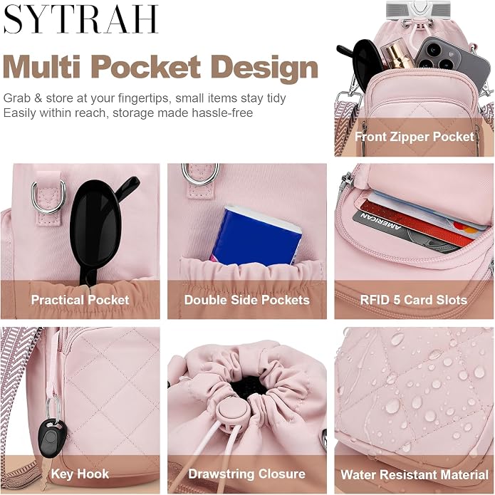 Water Bottle Bag Crossbody，Insulated Holder Purse