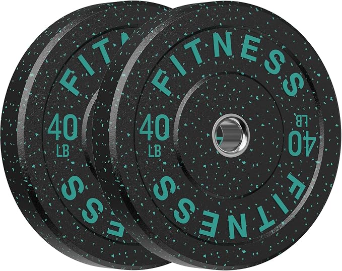 HANDBODE 2-Inch High-Bounce Bumper Plates, Olympic Weight Set, 10-650 lb | Barbell Weight Plates Set for Home Gym, Colored Weights Rubber Strength Training Plate for Weight Lifting