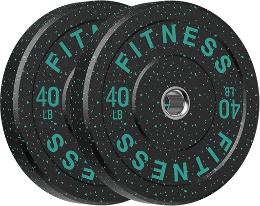 HANDBODE 2-Inch High-Bounce Bumper Plates, Olympic Weight Set, 10-650 lb | Barbell Weight Plates Set for Home Gym, Colored Weights Rubber Strength Training Plate for Weight Lifting