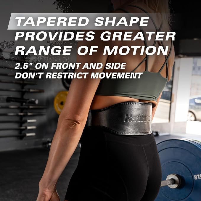 Harbinger 7mm Pro Leather Weightlifting Belt for Squats, Deadlifts, Powerlifting, and Olympic Lifts with Dual-Prong Buckle and Adjustable Fit