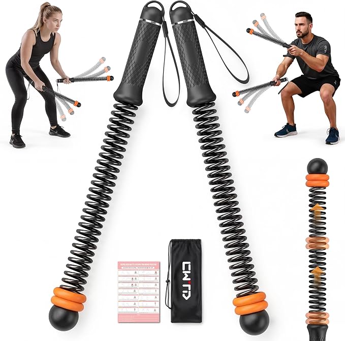 Portable Weighted Cordless Battle Ropes for Men & Women, Black | Adjustable Weights, Home Gym, Low-Noise Exercise Rope, Low-Impact Workout, Strength & HIIT