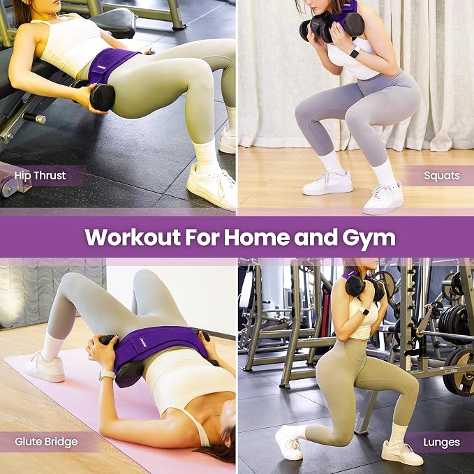 Hip Thrust Belt, Balency Hip Thrust Belt for Dumbbells Heavy, Booty Belt for Hip Thrust, Slip-Resistant Padding Hip Thrusts Belt for Gym or Home Workouts, Hip Thrust Band for Dumbbell Kettlebell Plate