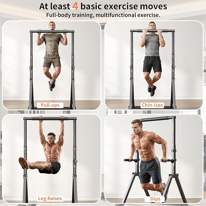 Foldable Pull Up Bar Station 66.1''-84.6'' Power Tower