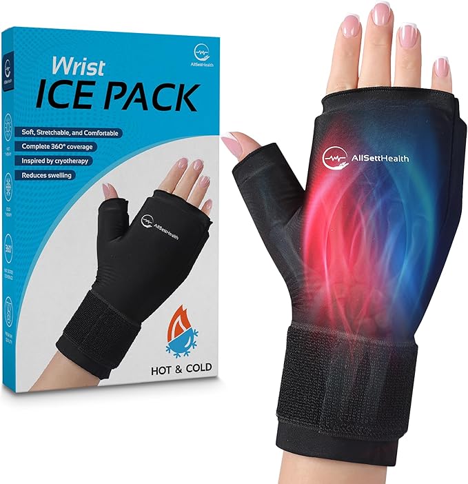 Wrist Ice Pack Wrap - Hot and Cold Gel Thumb & Hand Ice Pack Glove for Arthritis Relief | Microwavable & Freezer Safe, Dual Therapy for Carpal Tunnel, Tendonitis, Swelling, Targeted Relief for Hand | Ice Gloves for Wrist and Hand, Carpal Tunnel and Ten...