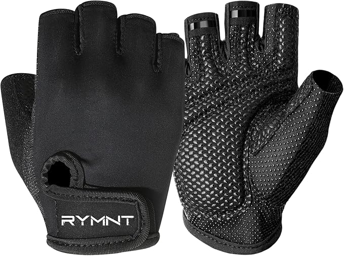 Workout Gloves for Women Men, Weight Lifting Gloves Padded, Full Palm Grip | Gym Grip Gloves for Weightlifting, Rowing, Exercise, Cycling, Dumbbells, Kettlebells, Home Work Out Equipment, Half-finger