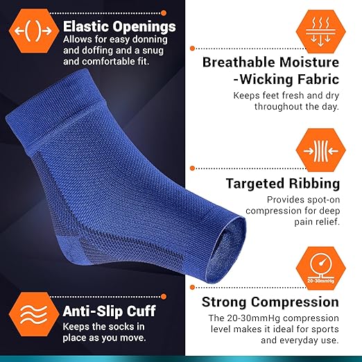 PhysFlex Ankle Brace Support - Ankle Compression Sleeve - Foot Brace for Women & Men - Tendonitis & Arthritis Ankle Brace Sports Running, Plantar Fasciitis Relief & Stabilizing Ankle Wrap