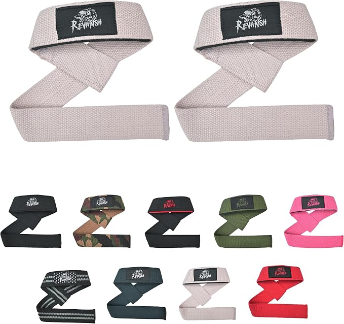 Sports Lifting Wrist Straps for Weightlifting Gym Deadlift and Pull Ups 24 Inch Cotton with 5mm Padded Neoprene and Silicone Grip for Powerlifting Bodybuilding Men Women
