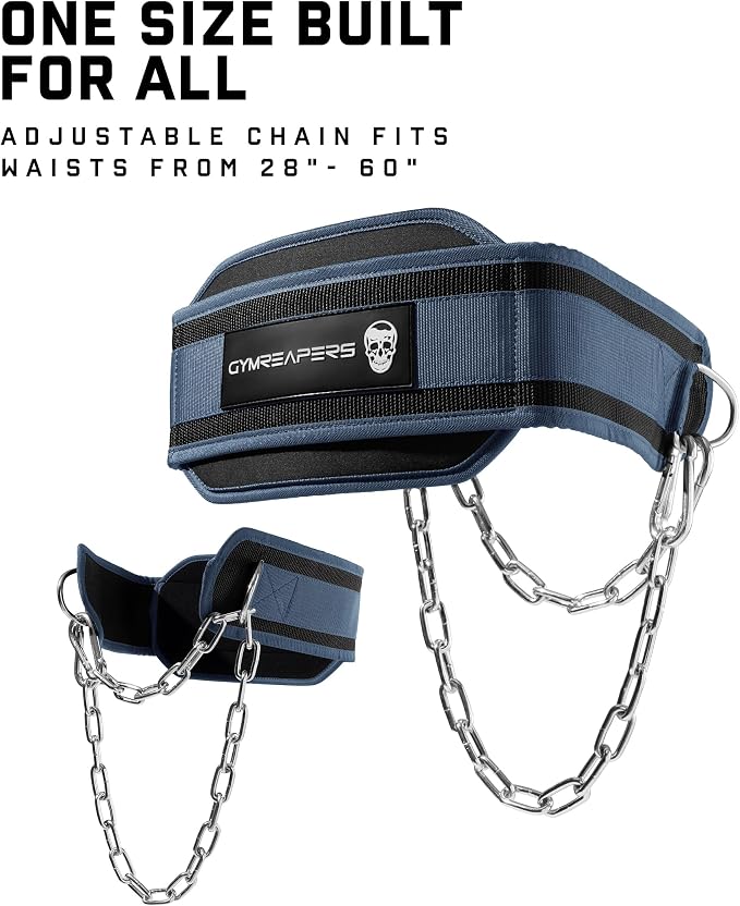 Gymreapers Dip Belt With Chain For Weightlifting, Pull Ups, Dips - Heavy Duty Steel Chain For Added Weight Training